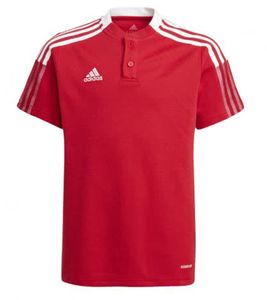 adidas Tiro 21 nachhaltiges Polo-Shirt für Jungen mit Baumwollanteil Alltags-Shirt mit AEROREADY-Technologie Kurzarm-Oberteil GM7346 Rot