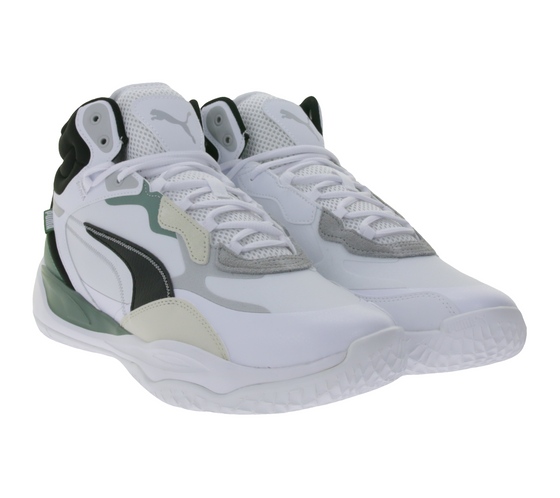 PUMA Playmaker Pro men's basketball shoes with ProFoam sports shoes 379016 01 white/green/grey