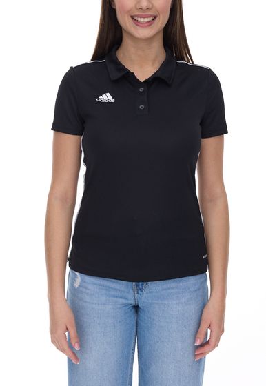 Polo adidas Core 18 pour femme à manches courtes avec technologie AEROREADY chemise de tous les jours CE9039 noir/blanc