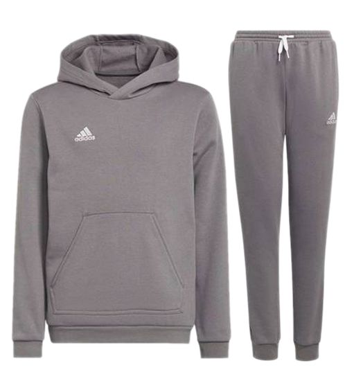 adidas Entrada 22 ensemble de jogging durable pour garçons et filles pull à capuche jogger sweat pull homewear H57515/H57519 gris