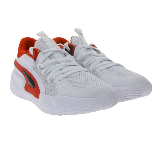 PUMA Court Rider Herren Basketball-Schuhe mit FOAM-Dämpfung Sport-Schuhe 379013 04 Weiß/Rot