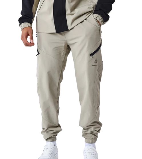 Project X Paris Herren stylische Freizeit-Hose Jogger Alltags-Hose Homewear 2344120 BKSG Beige