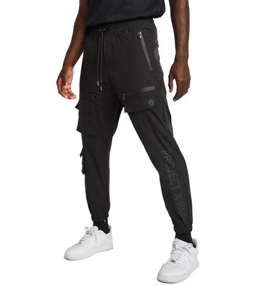 Project X Paris Utility Herren Jogging-Hose mit elastischem Bund Jog-Pants FL04 BK Schwarz