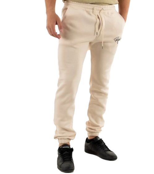 Project X Paris Signature Herren Jogging-Hose mit Baumwollanteil Jogger Alltags-Hose Homewear 2140150 IVBK Beige