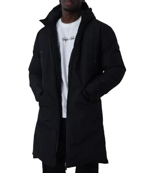 Project X Paris Herren wasserabweisender Winter-Parka mit Kapuze Winter-Jacke Herbst-Parka 2351003 BK Schwarz