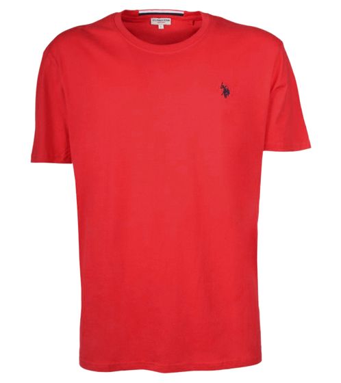 U.S. POLO ASSN. Men's basic T-shirt with brand embroidery cotton shirt US40 154 035 002387 153 red