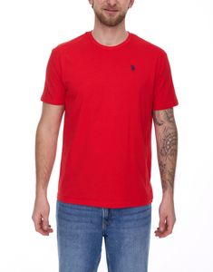 U.S. POLO ASSN. T-shirt basique homme avec chemise en coton brodée de marque US40 154 035 002387 153 rouge