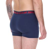 Pack of 2 REPLAY men's retro boxer shorts, cotton underwear, blue, black, dark blue or red