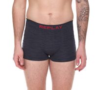 Pack of 2 REPLAY men's retro boxer shorts, cotton underwear, blue, black, dark blue or red