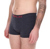 Pack of 2 REPLAY men's retro boxer shorts, cotton underwear, blue, black, dark blue or red