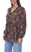 Aniston Damen Sommer-Bluse mit Rüschen-Details Langarm-Shirt mit Allover-Print Arbeits-Bluse 88608001 Braun/Grün/Schwarz Aniston Damen Sommer-Bluse mit Rüschen-Details Langarm-Shirt mit Allover-Print Arbeits-Bluse 88608001 Braun/Grün/Schwarz