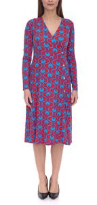 Aniston CASUAL women's midi dress wrap dress with floral pattern long sleeves 78981955 red/multicolored