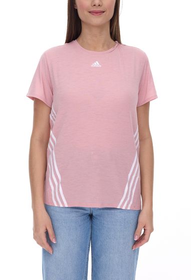 adidas Trainicons 3-Stripes Women's Sport Shirt with AeroReady Sustainable Training T-Shirt HC2756 Pink