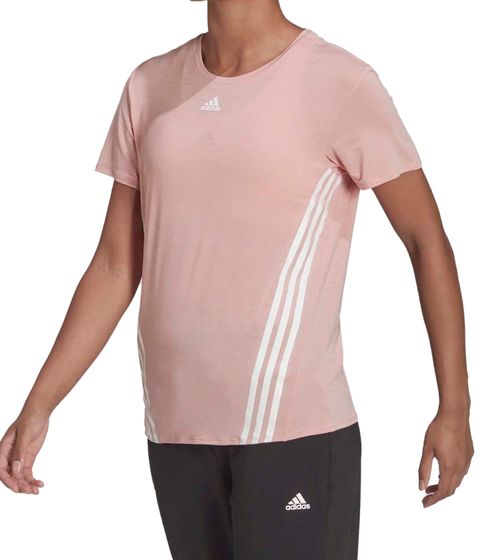 adidas Trainicons 3-Stripes Women's Sport Shirt with AeroReady Sustainable Training T-Shirt HC2756 Pink