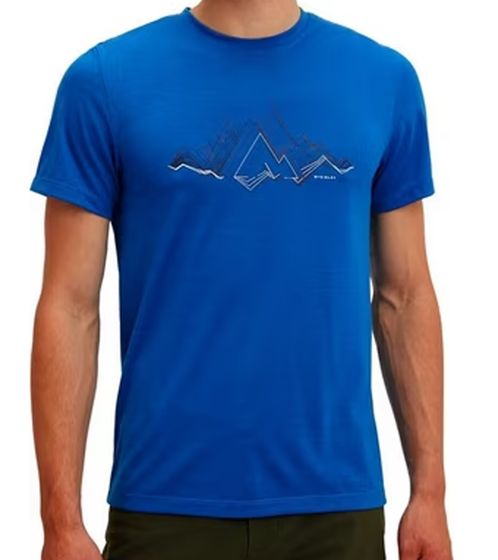 McKinley Shay Tee M men's outdoor shirt, thermoregulating and sustainable merino wool shirt 422342 633 petrol blue