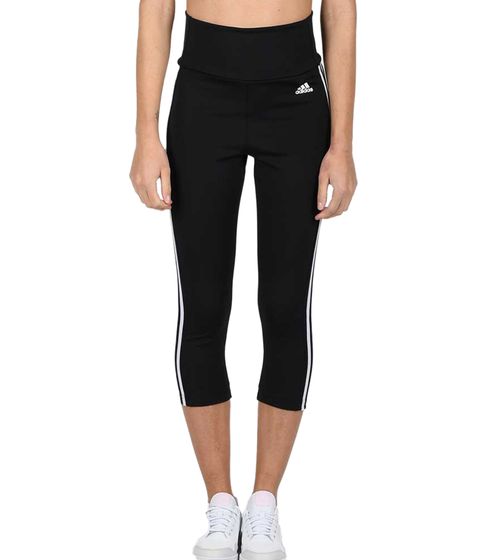 adidas Designed to Move High-Rise 3-Stripes Sport 3/4 Tights Women's Sports Leggings with AeroReady Fitness Pants Capri Leggings GL3985 Black