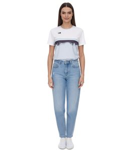 Outfitter OCEAN FABRICS TAHI chemise d'entraînement durable pour femme avec inserts en mesh chemise de fitness chemise à manches courtes OUT-W-1021-OTW-11 bleu clair/blanc