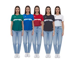 Outfitter OCEAN FABRICS TAHI chemise d'entraînement durable pour femme avec inserts en mesh chemise de fitness chemise à manches courtes OUT-W-1021-OTW en vert, bleu, rouge, noir ou bleu clair/blanc