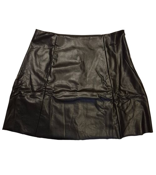 Aniston Casuals women's mini skirt faux leather skirt in bell shape 88871215 black