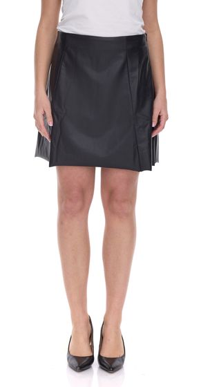 Aniston Casuals women's mini skirt faux leather skirt in bell shape 88871215 black