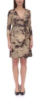 Aniston CASUAL women's midi dress wrap dress with animal print 3/4 sleeve 98257456 beige/black Aniston CASUAL women's midi dress wrap dress with animal print 3/4 sleeve 98257456 beige/black