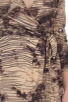 Aniston CASUAL women's midi dress wrap dress with animal print 3/4 sleeve 98257456 beige/black Aniston CASUAL women's midi dress wrap dress with animal print 3/4 sleeve 98257456 beige/black