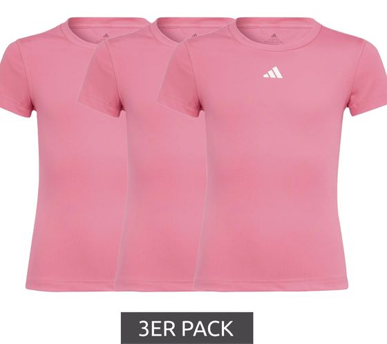 3er Sparpack adidas G TF Kinder Shirt kurzärmliges Sport-Shirt für Mädchen mit AEROREADY-Technologie HL2449 Pink