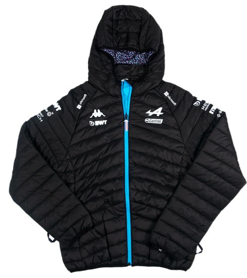 Kappa X ALPINE Formel 1 F1 Damen Herbst-Jacke mit CLIMA-Protection Technologie Stepp-Jacke mit Kapuze 341E1WW AF1 005 Schwarz