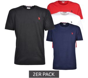 Pack of 2 U.S. POLO ASSN. Men's Basic T-Shirt with brand embroidery cotton shirt US40 154 035 002387 in black, navy, white or red