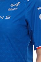 Kappa X ALPINE Formel 1 F1 Ocon Damen Kurzarm-Shirt Sport-Trikot mit V-Ausschnitt Alltags-Shirt 351883W AF1 A01 Blau