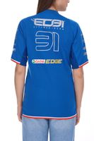 Kappa X ALPINE Formel 1 F1 Ocon Damen Kurzarm-Shirt Sport-Trikot mit V-Ausschnitt Alltags-Shirt 351883W AF1 A01 Blau
