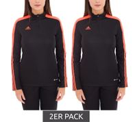 Confezione da 2 felpa da allenamento adidas Tiro LS donna con tecnologia AEROREADY mezza zip felpa HU0319 nero Confezione da 2 felpa da allenamento adidas Tiro LS donna con tecnologia AEROREADY mezza zip felpa HU0319 nero
