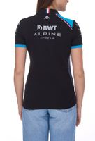 Kappa X ALPINE Formula 1 F1 women's polo shirt cotton top with HYDRO WAY PROTECTION technology short-sleeved shirt 361E33W AF1 A12 black Kappa X ALPINE Formula 1 F1 women's polo shirt cotton top with HYDRO WAY PROTECTION technology short-sleeved shirt 361E33W AF1 A12 black