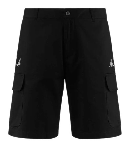 Kappa X ALPINE Formel 1 F1 Herren Baumwoll-Shorts mit HYDRO WAY PROTECTION-Technologie kurze Hose Sommer-Shorts 371E43W AF1 005 Schwarz