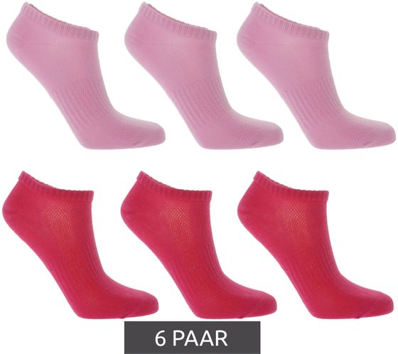 6 Paar TASTIQ Sneaker-Socken schlichte Baumwoll-Socken in Geschenkbox Sport-Socken Hellrosa/Dunkelrosa