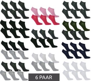 6 Paar TASTIQ Sneaker-Socken schlichte Baumwoll-Socken in Geschenkbox Sport-Socken Grau, Schwarz, Weiß, Blau, Grün oder Rosa