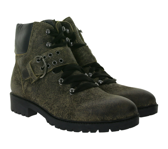 FM 35 by STONEROCK Wildbock Damen Trachten-Schuhe Echtleder-Schuhe Winter-Boots Herbst-Stiefel 608 Braun/Schwarz