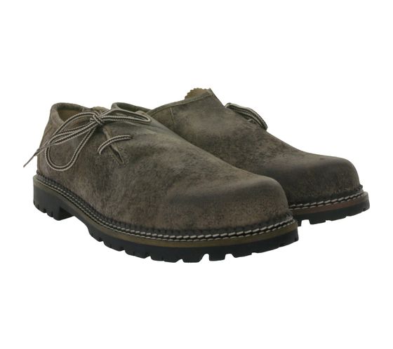 STONEROCK Wildbock Pista men's traditional shoes, real leather shoes, Haferl shoes, lace-up shoes 1001 dark brown