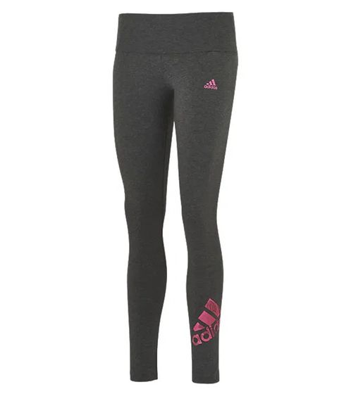 adidas Tight Tig Damen Sport-Leggings mit auffälligen Kontrast-Marken-Details Fitness-Hose HS5285 Grau/Pink