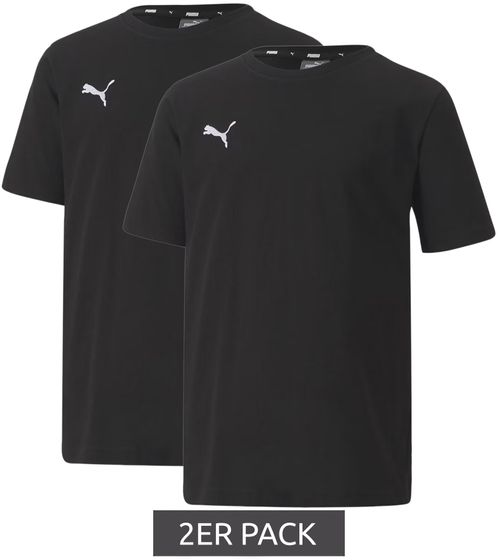 Pack of 2 PUMA TeamGoal 23 Casual children's sports shirts for boys & girls, cotton T-shirt with logo embroidery 656709 03 black