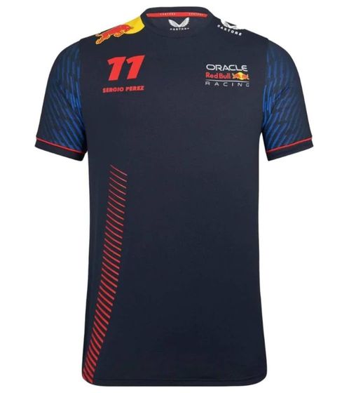 Oracle Red Bull Racing F1 Sergio Perez Men's T-Shirt with Graphic Print on Front and Back Sports Shirt TM3184 Navy