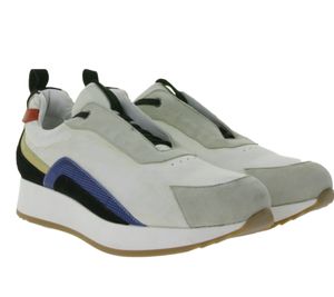 FORMSPORT EXCLUSIV sneaker femme, sneaker à la mode en cuir véritable, chaussure à lacets R60/H D328 blanc/noir/bleu/beige