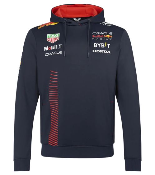 Sweat à capuche Oracle Red Bull Racing Formula 1 2023 pour homme avec logos des sponsors Pull en coton TM2648 Bleu marine