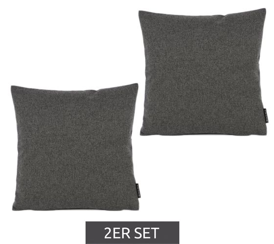 Set of 2 MAGMA HEIMTEX cushion covers with zip and cotton content 50x50cm Oeko-Tex certified home decoration 77989609 dark gray