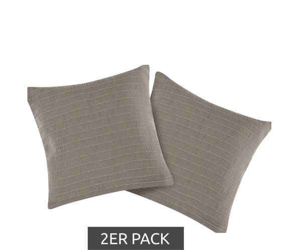 Set of 2 LeGer cushion covers with zip and cotton content 50x50cm home decoration 73052903 dark grey