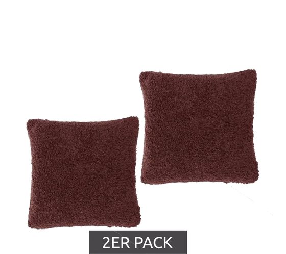 Set of 2 LeGer cushion covers with zipper, cozy cushion cover 50x50cm home decoration 32185767 wine red