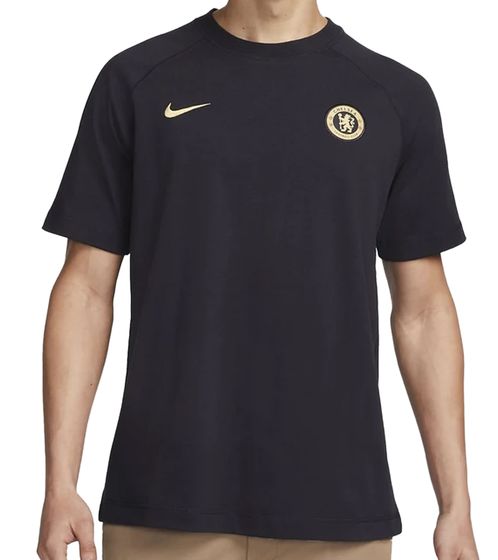 NIKE Chelsea FC 23/24 Men's T-Shirt Cotton Sports Shirt Fanwear DV5102-426 Black