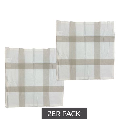 Lot de 2 housses de coussin LeGer avec zip coussins en coton 50x50cm décoration maison 85360312 blanc/beige