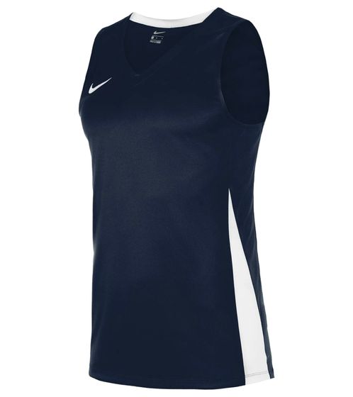 NIKE Team Basketball Men's Tank Top with DryFit Sports Shirt Training Shirt NT0199-451 Navy/White