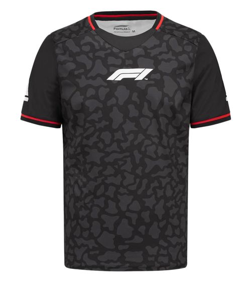 Formula 1 F1 men's round-neck shirt with subtle camouflage print sports jersey 701222547 001 black/red